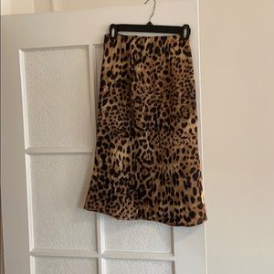Animal print midi skirt
